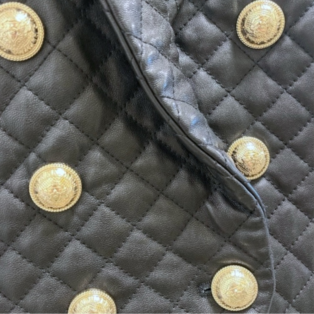 New authentic BALMAIN CLASSIC 6-BUTTON LEATHER JACKET SZ38 - Picture 6 of 9